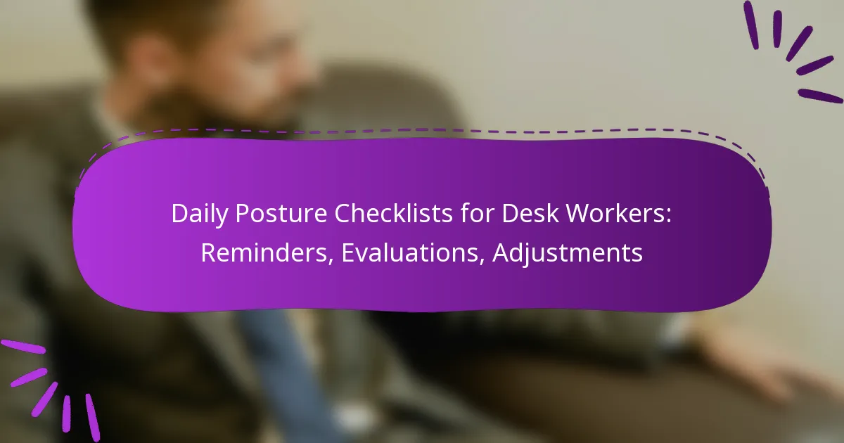 Daily Posture Checklists for Desk Workers: Reminders, Evaluations, Adjustments