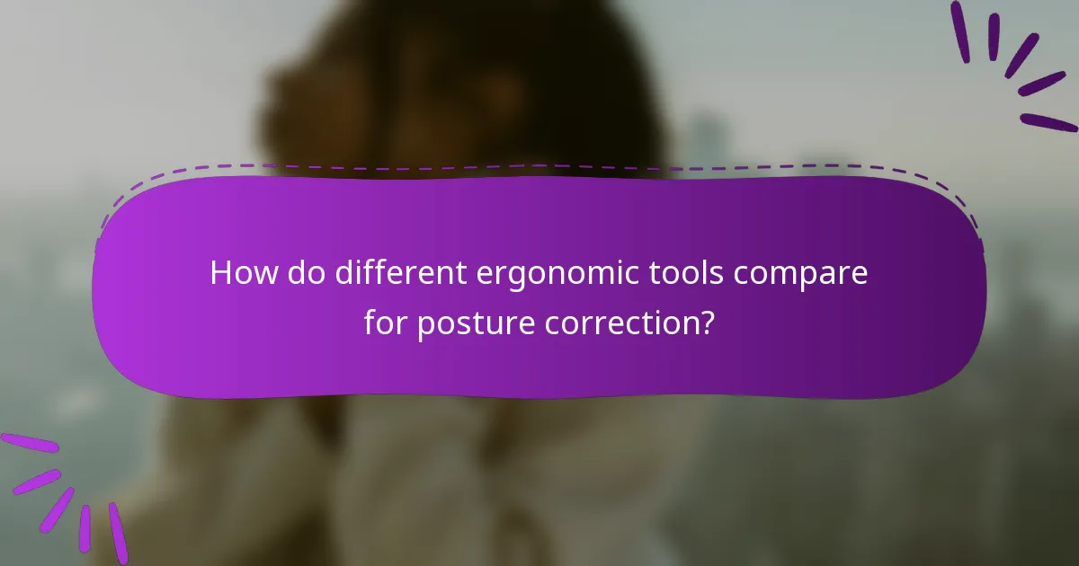 How do different ergonomic tools compare for posture correction?